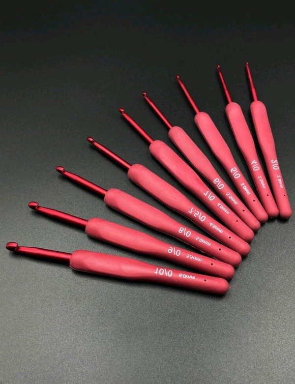 Producto - Set de agujas ergonómicas rojas