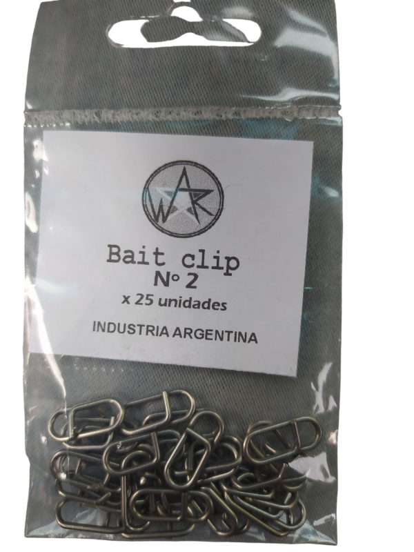Producto - MOSQUETON BAIT CLIP 4 medidas de 25 unidades cada bolsa