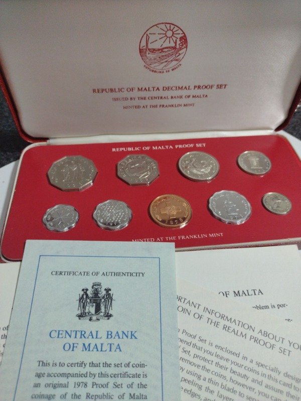 Producto - Malta set proof 1978. Con estuche y certificados