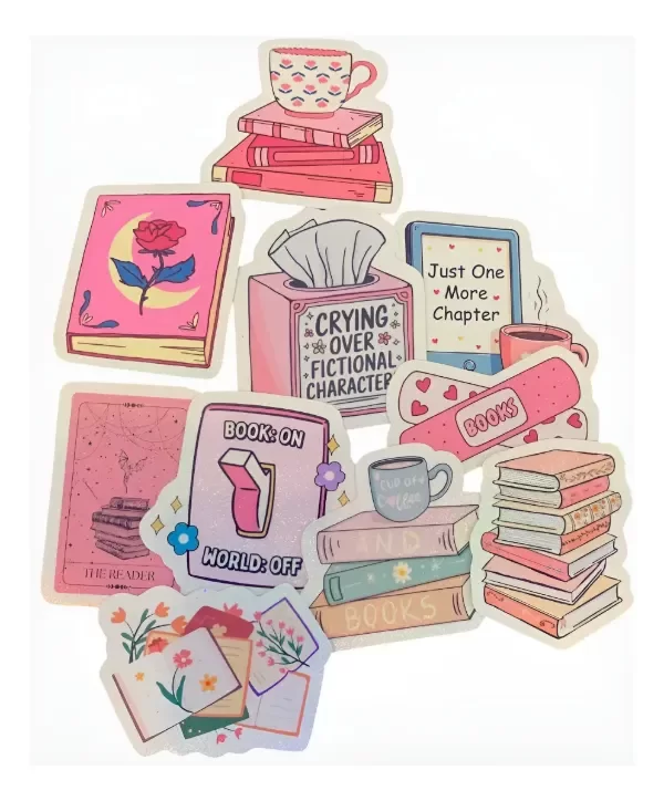 Producto - Stickers Holograficos x10 Libros Mod 2