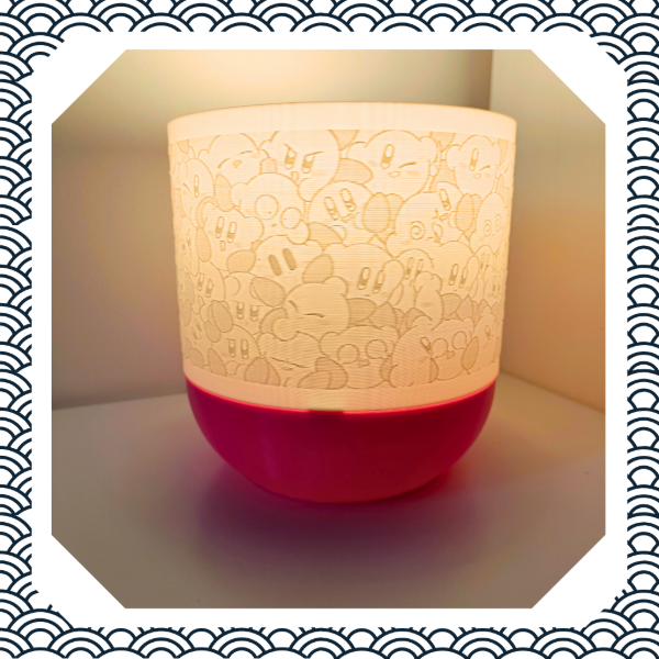 Producto - Velador Kirby kawaii - Lámpara decorativa gamer impresa en 3D