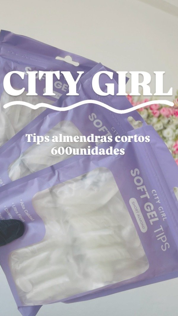 Producto - Tips soft gel ALMENDRAS CORTAS CITY GIRL x600 un