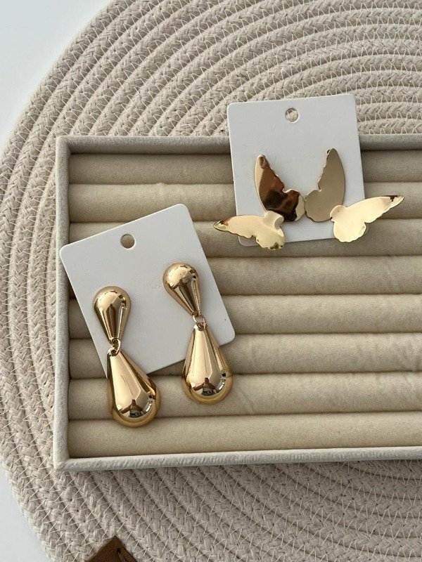 Producto - AROS CHAPONES MARIPOSA DORADA