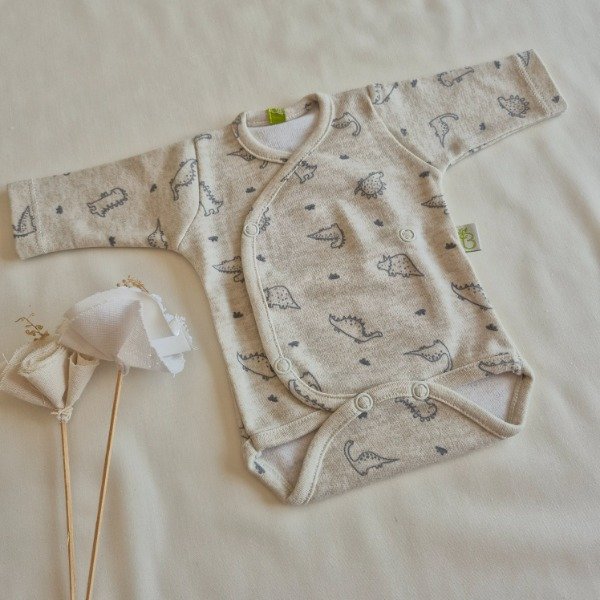 Producto - Body tipo batita dinos natural