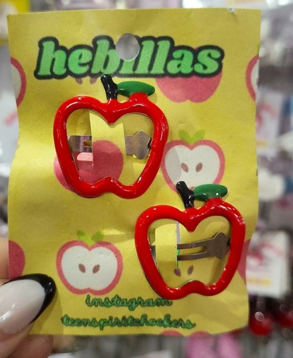 Producto - hebillas tic tac manzanas x par