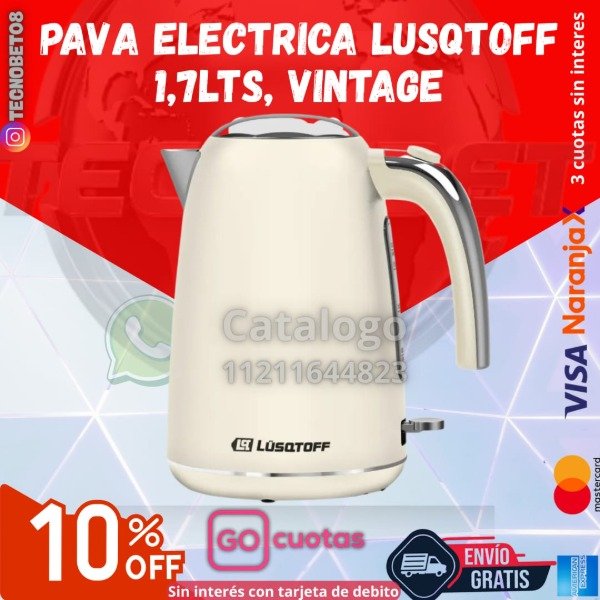 Producto - PAVA ELECTRICA LUSQTOFF 1,7LTS, VINTAGE