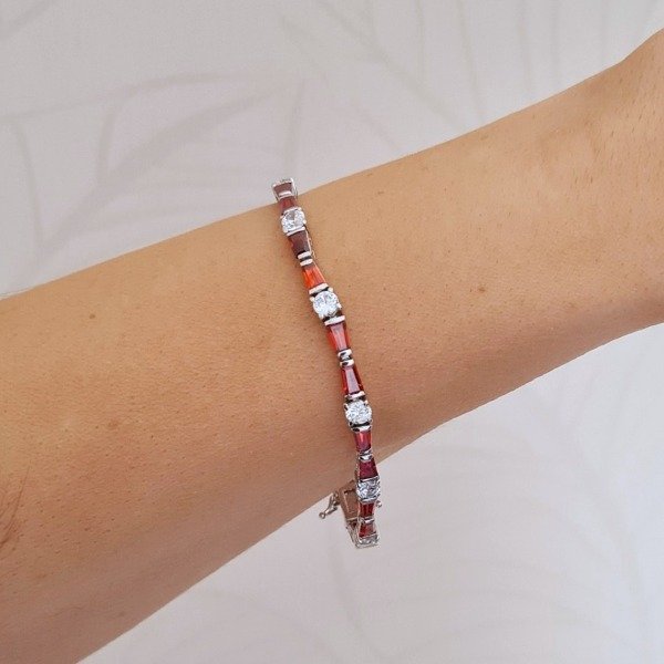 Producto - Pulsera cubic blanca y roja