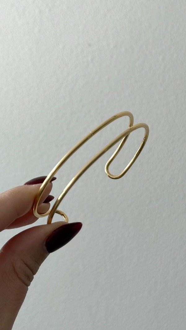 Producto - Pulsera brazalete doble fino dorado FANTASÍA - 2