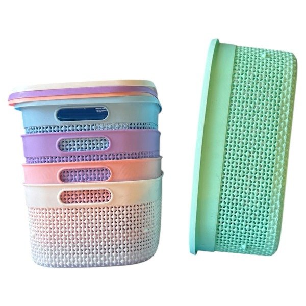 Producto - CAJA ORGANIZADORA RATÁN MEDIANA CON TAPA.