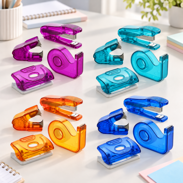 Producto - SET DE ESCRITORIO X 4 ABROCH PERF SACAGANCH SCOTCHERO COL SURTIDO