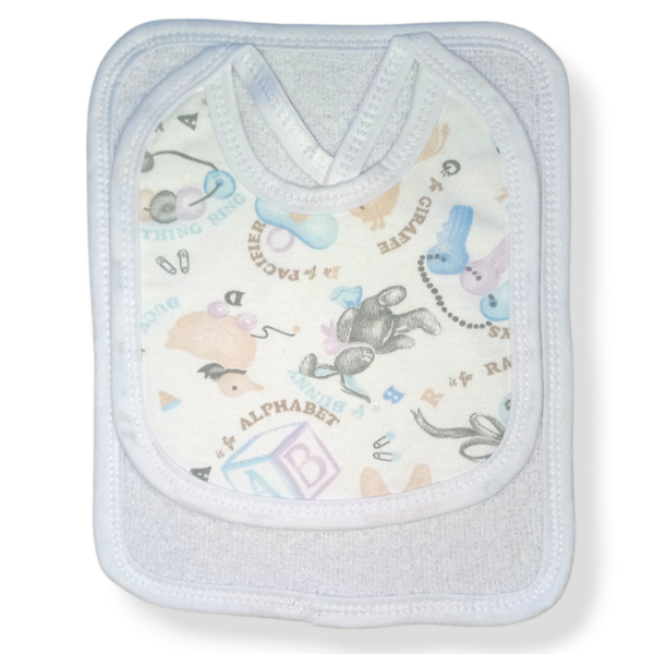 Producto - Babero con babita juguetes blanco