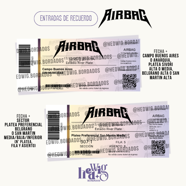 Producto - Entradas de recuerdo 14x6 SIMIL REALES - AIRBAG River