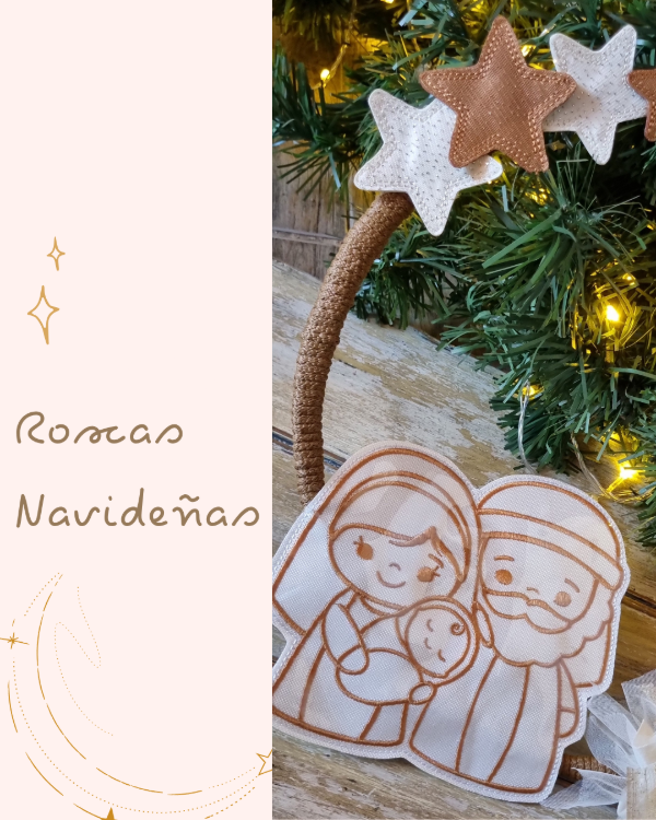 Producto - Navidad 2025 - Deco Navideña en tela - Rosca Navideña - "Sagrada Familia"