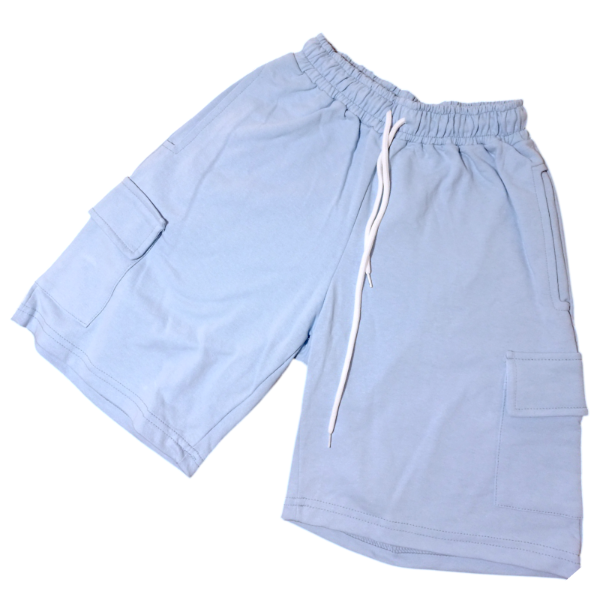 Producto - Short algodón cargo celeste