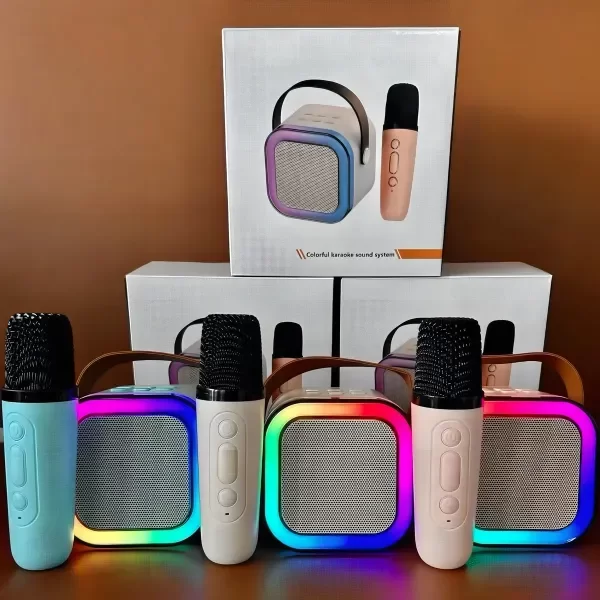 Producto - Parlante Inalámbrico Karaoke Bluetooth K12 Con Led Rgb Colorido Con Micrófono