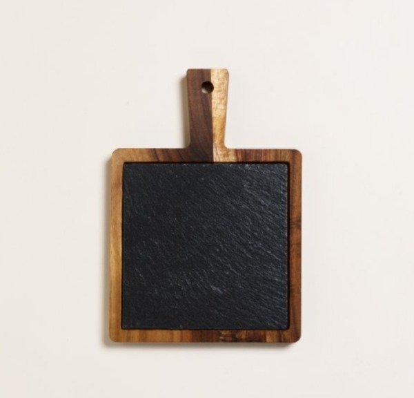 Producto - TABLA CUADRADA DE ACACIA Y LAJA ARDESIA 25X17,5 CM - 3