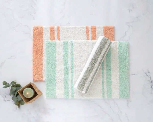Producto - Alfombra de baño con rayas de color Stripes Rose