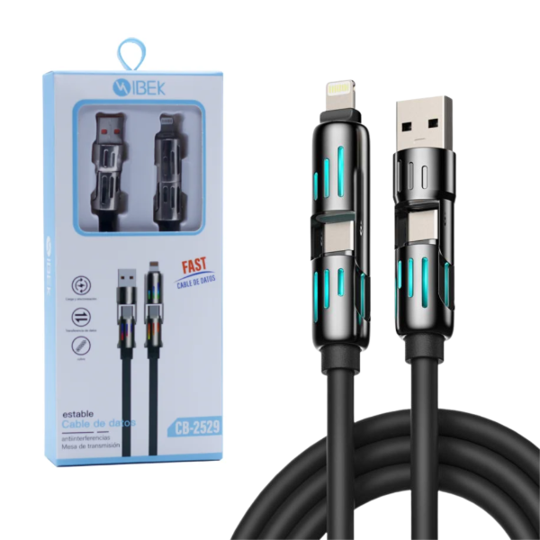 Producto - CABLE USB 4 EN 1 PUNTAS REFORZADA IBEK CB-2529