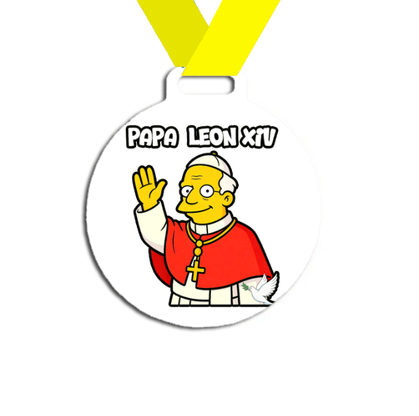 Producto - Medalla Plastica Personalizada visita Papa León XIV #21 - 2