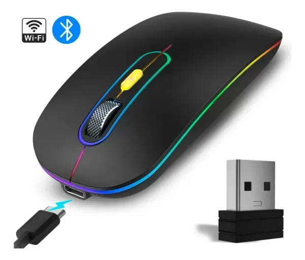 Producto - Mouse Inalámbrico Recargable Led Dual Bluetooth