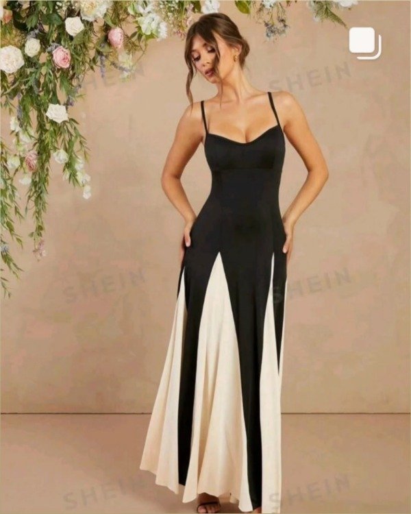 Producto - Vestido importado elegante  blanco y negro talle L