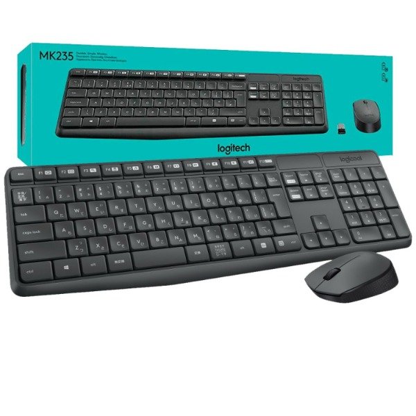 Producto - Combo Teclado y Mouse Inalámbrico Logitech MK235 Negro - 0