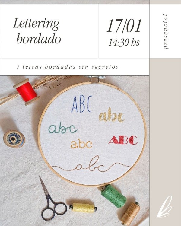 Producto - Workshop de Lettering Bordado