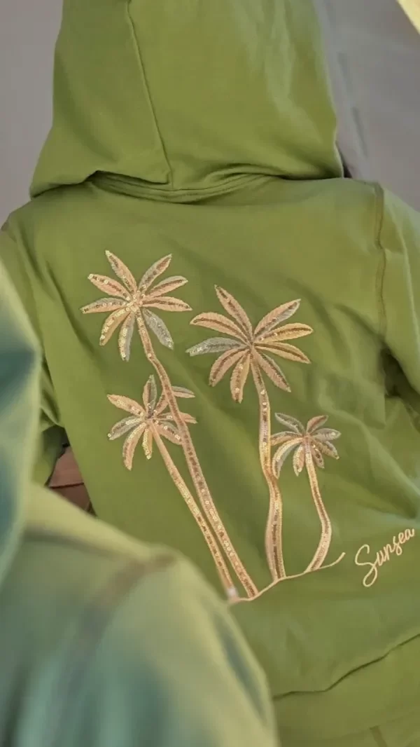 Producto - CAMPERA PALMERAS BORDADA VERDE MILITAR - 3