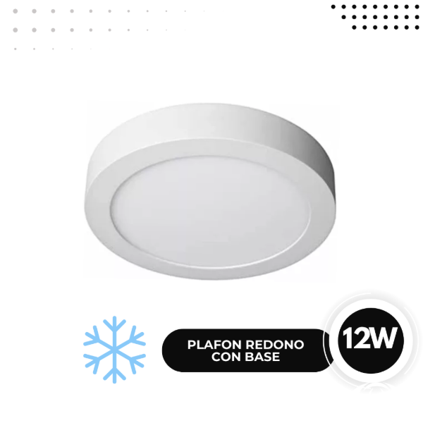 Producto - Plafones de led con base redondos y cuadrados 12w