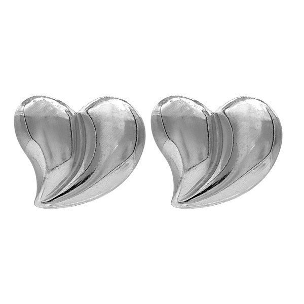 Producto - Aros chapones de acero quirúrgico - Corazones - 2.5cm