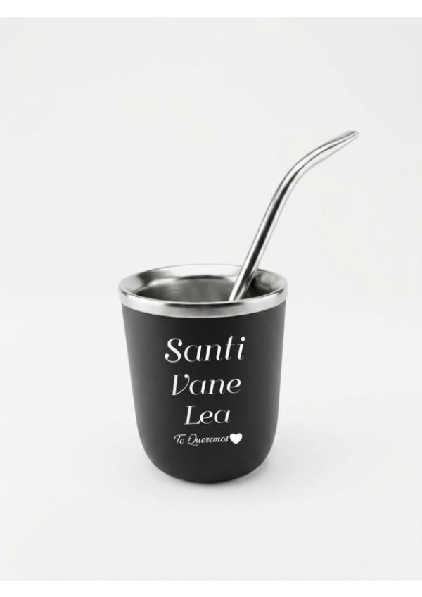 Producto - PROMO 1 DIA DEL PADRE - MATE ACERO CON BOMBILLA  GRABADO CON FRASES A ELECCION - 3