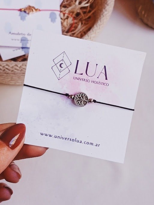 Producto - Pulsera ajustable negra árbol de la vida