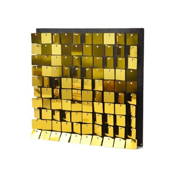 Producto - Shimmer wall panel negro con lentejuelas doradas