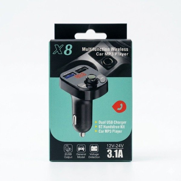 Producto - CARGADOR Y CONVERTIDOR BLUETOOTH PARA AUTO X8