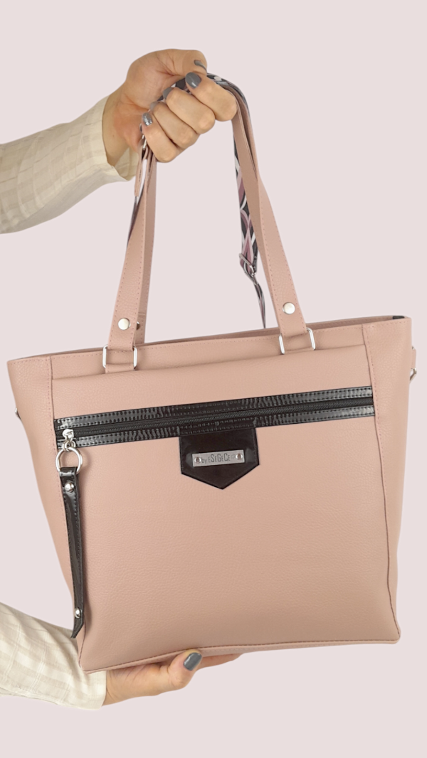 Producto - TOTE BAG - CARTERA VÉRTICE ROSA NUDE