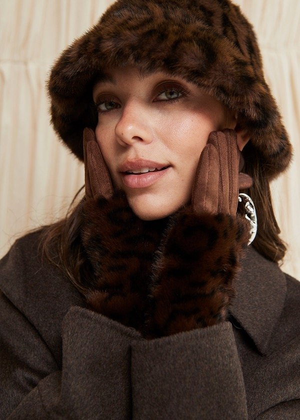 Producto - Guantes animal print con piel