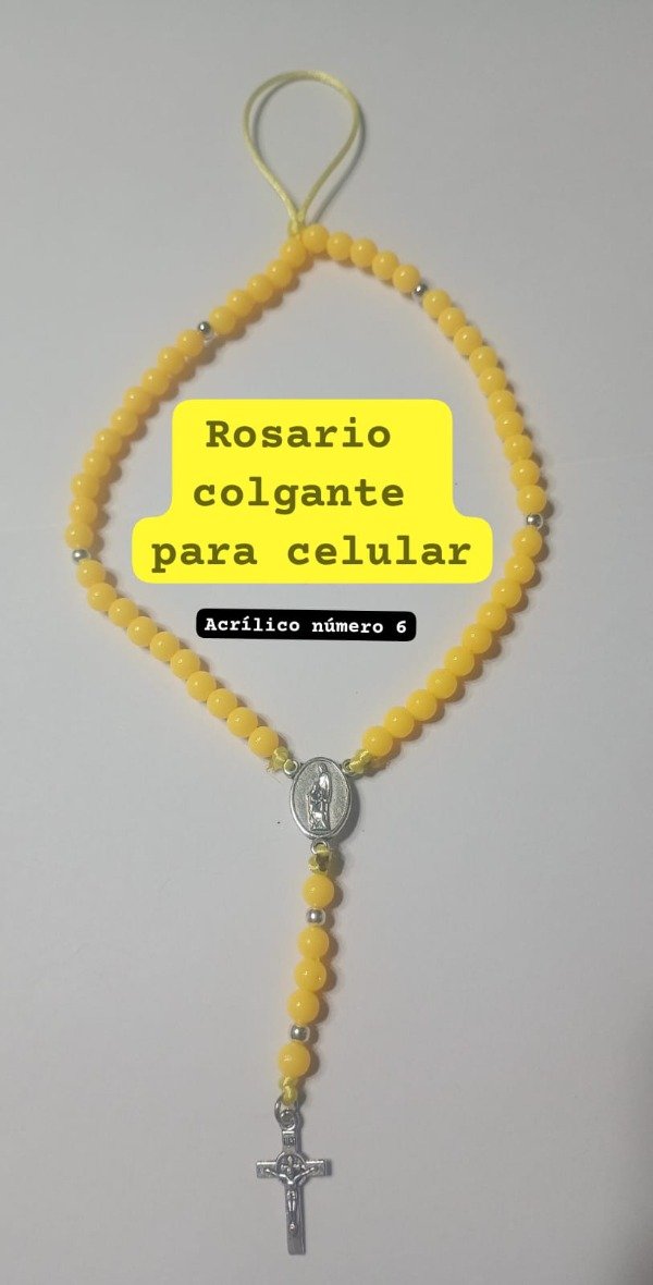 Producto - Colgante rosario para celular de acrílico Núm. 6
