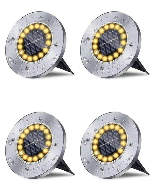 Producto - ES16 Luces Solar Estaca X4 Cálida Premium 16 Led Exterior Jardin