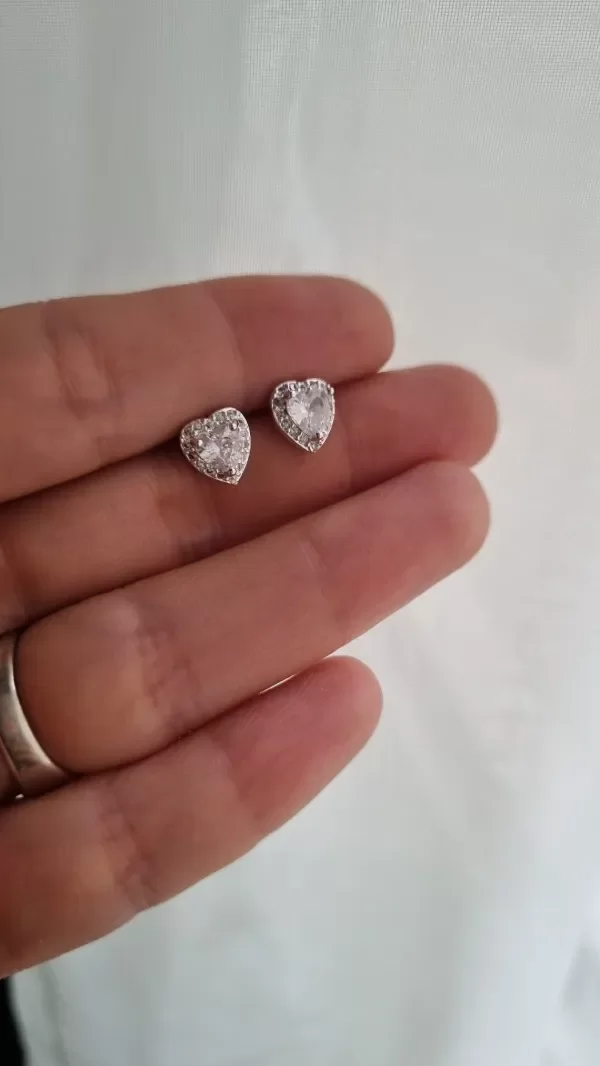 Producto - Aros corazon con cubic engarzado plata 925