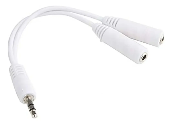 Producto - Cable adaptador auxiliar a 2 JACK 3.5 para auriculares y microfonos