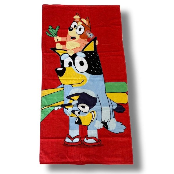 Producto - Bluey y Bingo Rojo - Toallon Algodon