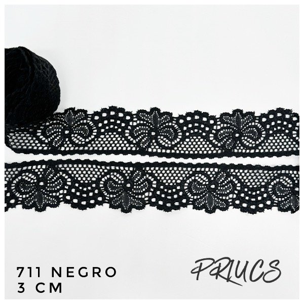 Producto - 711- Negro 3cm ancho - Rollo 330mt