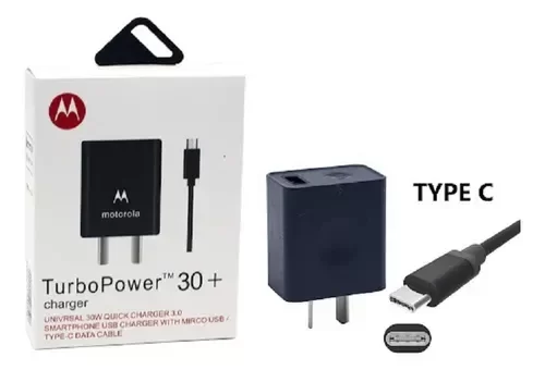 Producto - Cargador Para Motorola 30w 6a Turbo Power Usb Tipo C Negro