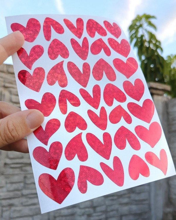 Producto - Plancha de stickers: corazones