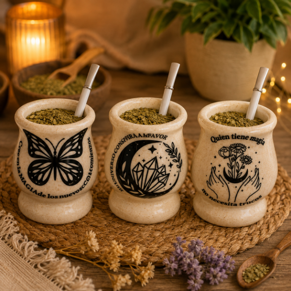 Producto - Mate Criollo de Cerámica Colección Esotérica