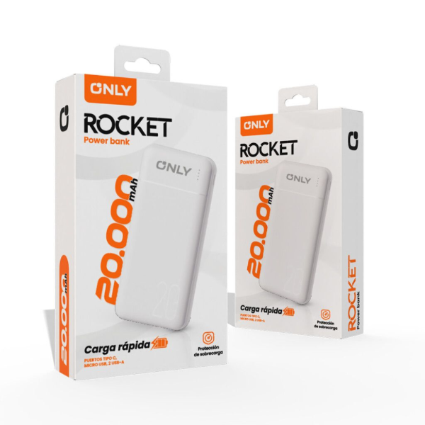 Producto - Power Bank ROCKET 20000mAh  Carga Doble 2.1A Batería Portátil Alta Capacidad