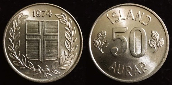 Producto - República de Islandia - 50 Aurar (1974) KM #17 - Soberanía Dependiente