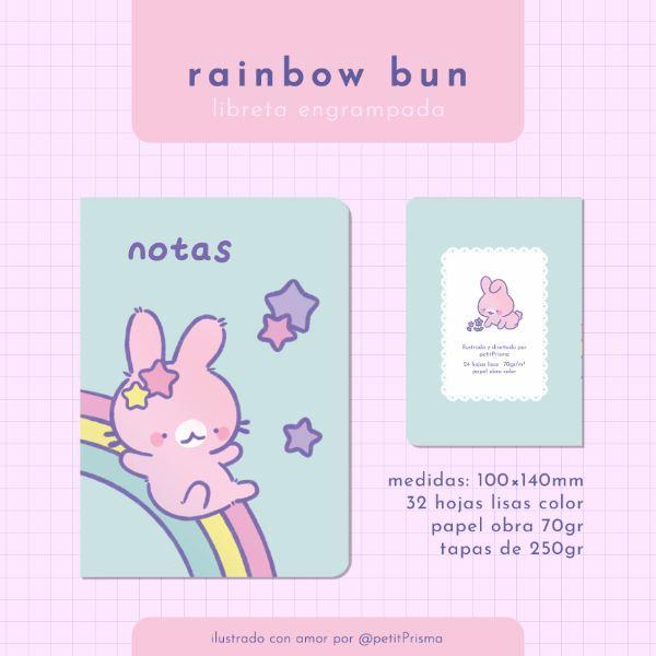 Producto - Libreta Engrampada "Rainbow Bun"