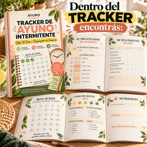 Producto - Tracker de Ayuno Intermitente: Reto 30 días + Organizador Semanal - 1