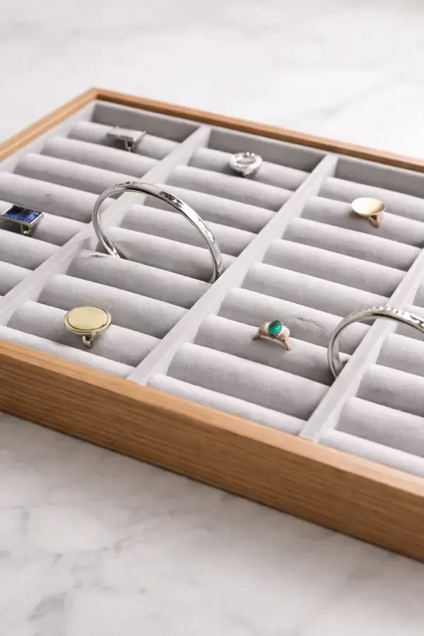 Producto - Exhibidor Pulsera Anillo Biju Terciopelo Madera
